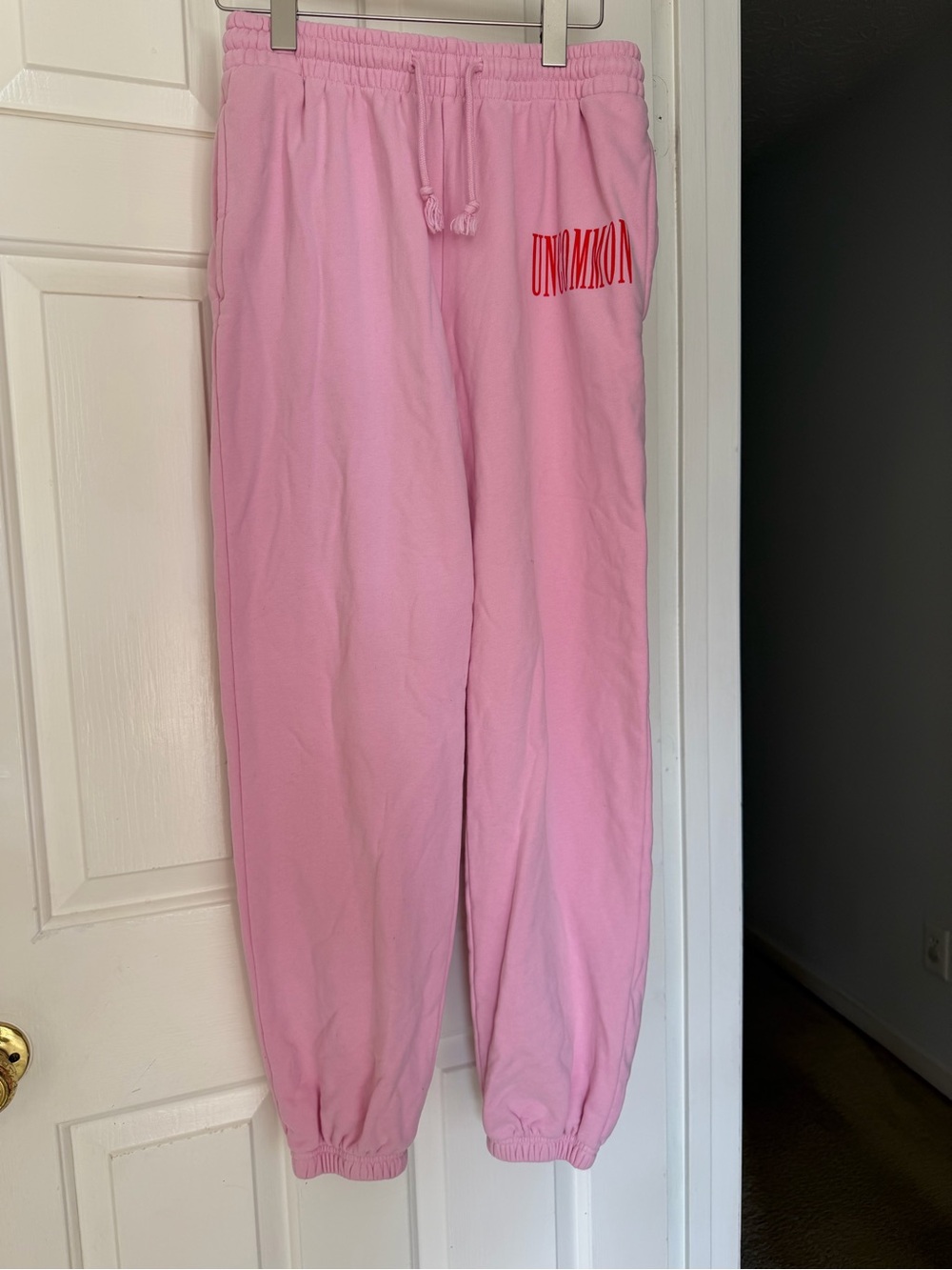 Uncommon James Pink Jogger Sweatpants with Red Logo